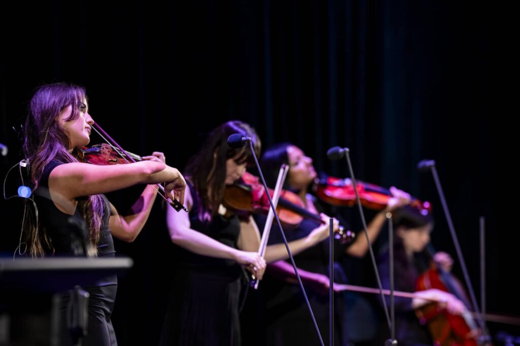 Celeste Strings on stage at the Sydney Opera House for the venue's first Auracast performance.