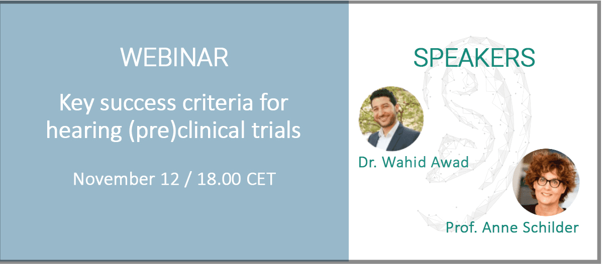 CILcare and ENT Clinical to Present ‘Key Success Criteria for Hearing (Pre)Clinical Trials’ Webinar on November 12